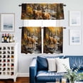 thumbnail image 2 of Orange Autumn Deer Kitchen Curtains Sets for Windows 24 Inch Length, Vintage Forest River Rod Pocket Window Treatments Tier Curtains and Valances Set for Bedroom/Bathroom, 2 of 8