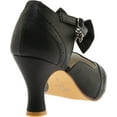 thumbnail image 4 of 3" Kitten Heel Round Toe T-Strap Pump W/ Bow - Blk Faux Leather, 11, 4 of 6