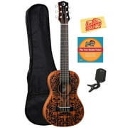 Luna Tribal 6-String Ukulele Bundle with Gig Bag, Tuner, Austin Bazaar Instructional DVD, and Polishing Cloth