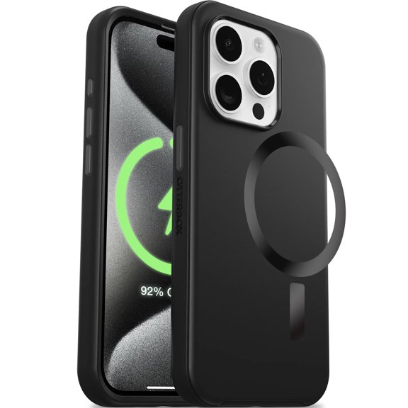 OtterBox Symmetry Series Case iPhone 15 Pro Max - MagSafe Edition - Thin & Tough, Raised Edges Protect Camera & Screen - Dark Night