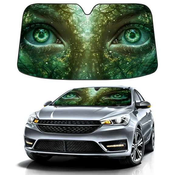 Car Windshield Sun Shade Funny for Car Front Window Digital Forest Eye Foldable Car Sunshade Windshield | Vehicle Car Sun Visor UV Rays &Heat Blocker Covers Auto Window Protector
