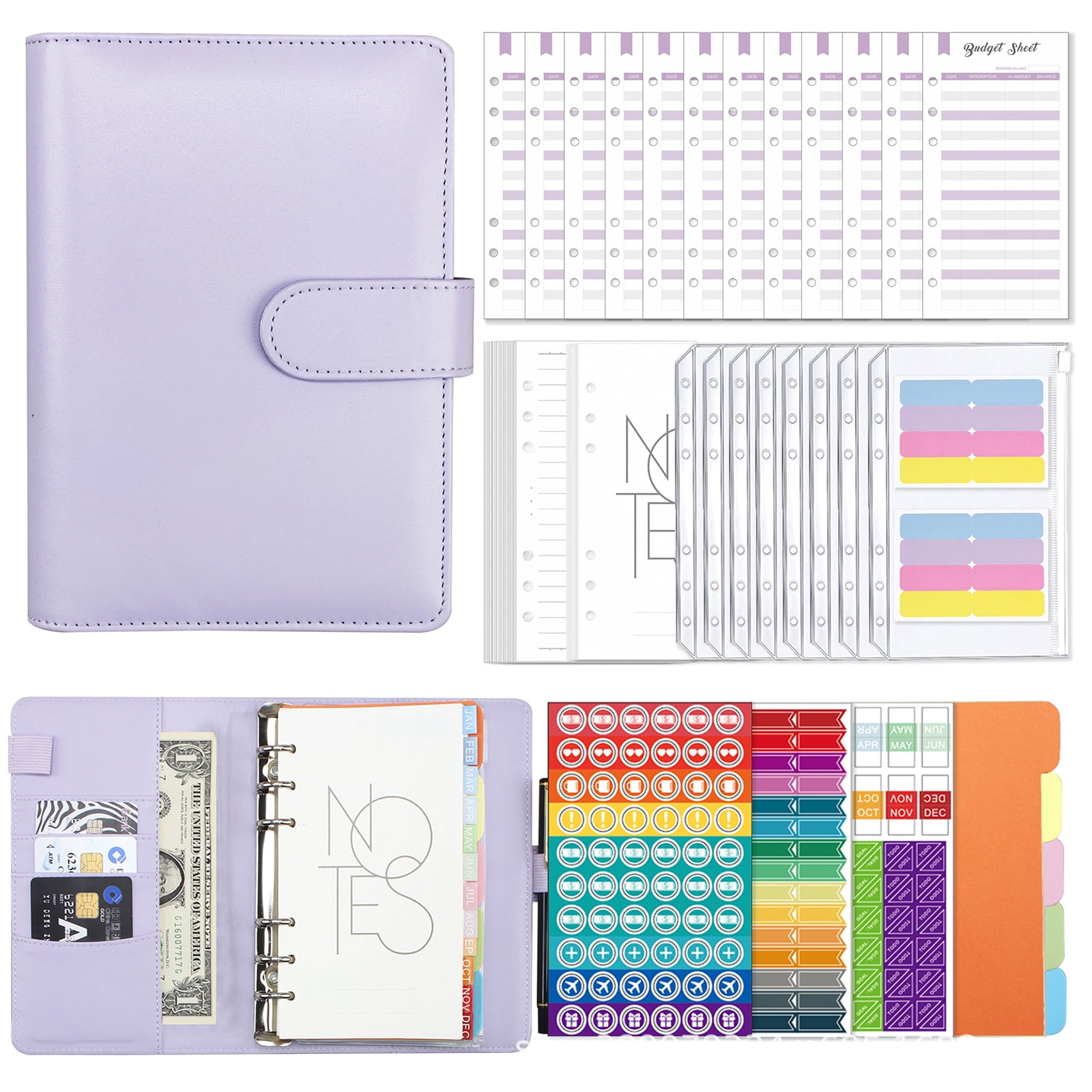 Refillable Binder Budget Planner Looseleaf Journal Notepad for Adult