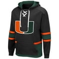 thumbnail image 2 of Men's Colosseum Black Miami Hurricanes Lace Up 3.0 Pullover Hoodie, 2 of 3