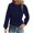 Navy, variant on ShiShine Long Sleeve Tops for Women 2025 Fall Trendy Business Dressy Casual Shirts Crewneck Textured Blouse