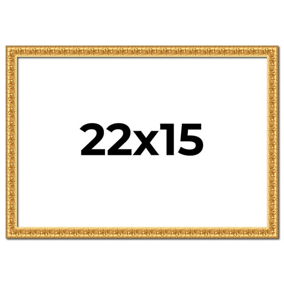 22x15 Frame Gold Real Wood Picture Frame Width 1 inches | Interior Frame Depth 0.5 inches | Edwina