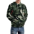 thumbnail image 2 of POBUDS Hoodie, Regular Fit Sporty Pullover Hooded Sweatshirt for Men Women Christmas Plants S, 2 of 6