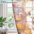 thumbnail image 4 of Sheer Curtains Grommet Drapes Window Treatments Light Filtering for Bedroom Living Room 2 Panels 42" x 63" Alpaca and Flower, 4 of 7