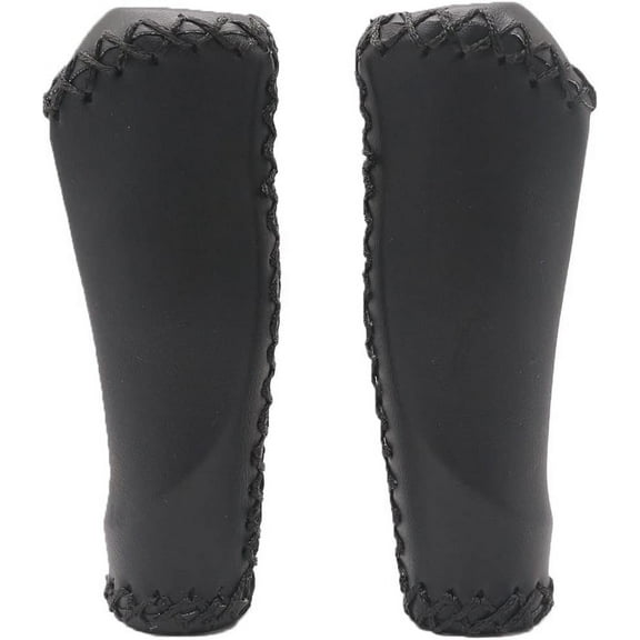 1 Pair Artificial PU Leather Bike Handlebat Grips Casual Retro Beach Cruiser Handle Grips for Most MTB BMX Road Bicycle 22.2x135mm