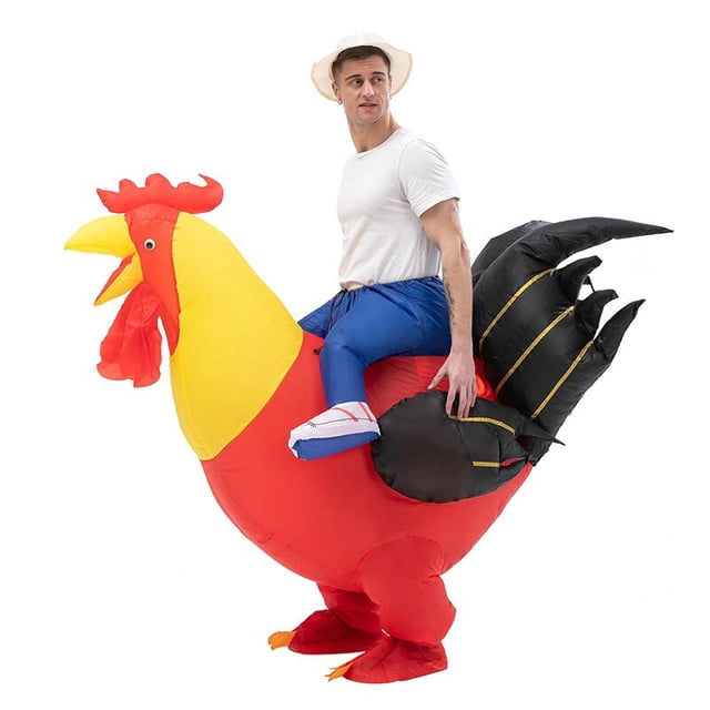 Fiesta de disfraces de Halloween para adultos y niños, disfraz de gallo inflable, divertido