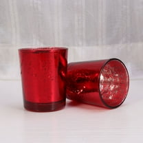 MLINS Red Glass Candle Holders for Home Office Decor Classic ShapeCraftsPerfect for Holding Tea Candles