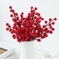 thumbnail image 6 of 32Pcs Simulated Berries Realistic Artificial Red Berry Stems DIY Christmas Holly Berries for Wreaths Table Ornaments-Red, 6 of 8
