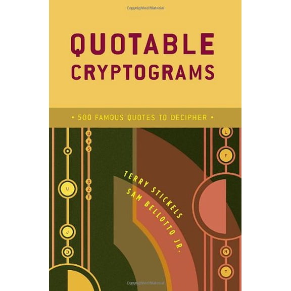 Pre-Owned Quotable Cryptograms: 500 Famous Quotes to Decipher, 9780375722639, 0375722637, Paperback,