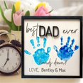 thumbnail image 5 of Personalized Best Dad Ever Hands Down Sign, Custom DIY Handprint Wooden Plaque With Kids Name Birthday Father's Day Gift for Dad Daddy Papa Grandpa from Son Daughter, 5 of 9