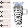 thumbnail image 3 of Bohemian 20oz Travel Tumbler with Lid and Straws, Insulated Stainless Steel Coffee Cup, Double Wall Vacuum Leakproof Boho Design, 3 of 5