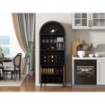 thumbnail image 5 of 71"Farmhouse Arched Wine Bar Cabinet: tall arched display cabinet , arch black cabinets &coffee bar, whiskey station with wine rack and Wine Glass Holder - Liquor Bars Cabinet for Living Dining Room, 5 of 9