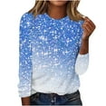 thumbnail image 2 of GaThRRgYP Plus Size Tops for Women,Womens Floral Tops for $5 Tops,Women's Printed Round Neck Pullover Long Sleeved Casual Women's Tops, 2 of 4