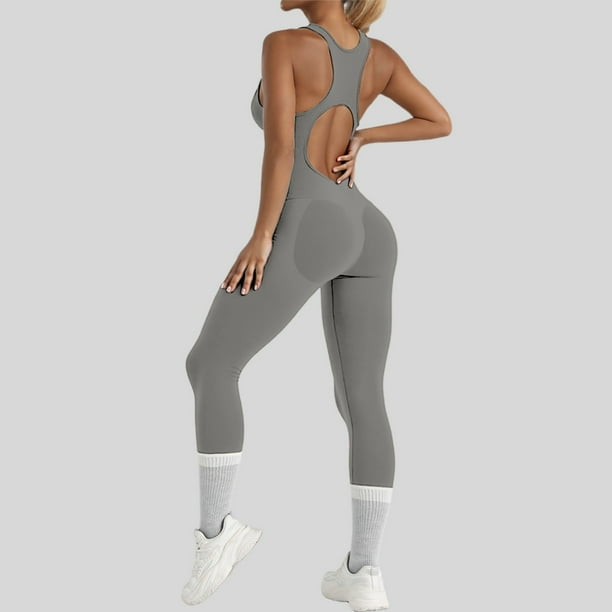WILLBEST Mono de Entrenamiento para Mujer, de Manga Larga, con Cremallera Frontal Y Espalda Descubierta, Elástico, Deportivo, para Yoga, Running, Ropa Informal Cómoda. Mediana