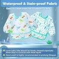 thumbnail image 4 of Lilian&Gema Long Sleeve Bibs,5 Pcs Waterproof Smock Baby Bibs for Toddler Boys Girls, 0-24 Months Neutral Baby Smock for Eating, Easy to Clean, 4 of 7