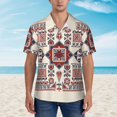 thumbnail image 2 of Susaid Fashion Tatreez1 Print Short Sleeve Shirts Button Down Casual Shirts Summer Beach Aloha Button Down Short Sleeve for Men ,Medium, 2 of 7
