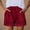 Wine, variant on Women's Casual Elastic Waist Lounge Shorts Comfy Stretch Lace Trim Summer Beach Cotton Ruffle Shorts Yellow
