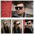 thumbnail image 3 of JIM HALO Retro Polarized Sunglasses Men Women Flat Top Square Driving Glasses（Matte Black Frame / Polarized Green Lens）, 3 of 7