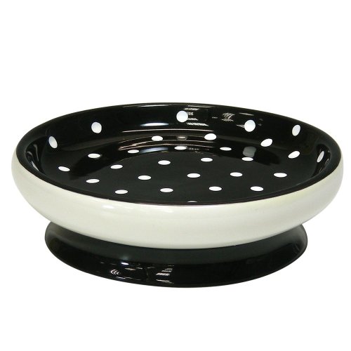 Allure Home Dots Ceramic Soap Dish, Black
