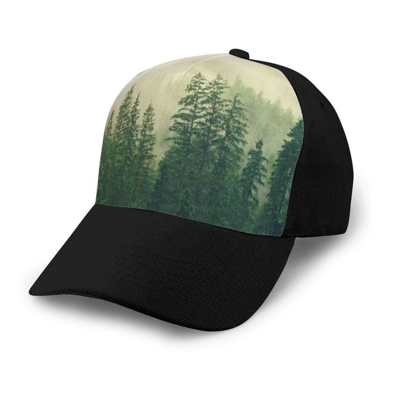 Xecao Fog Forest print unisex vintage washed baseball cap, a soft and adjustable hat perfect for any casual style.
