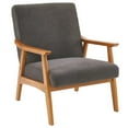 thumbnail image 2 of UBesGoo Mid Century Retro Accent Chair, Wood Frame Arm Chair, Teddy Velvet Fabric Modern Lounge Chair for Living Room Bedroom Balcony Dark Gray, 2 of 8