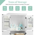 thumbnail image 2 of Elegant Bathroom Floor Storage Cabinet, Bathroom Storage Unit, Freestanding Cabinet with 4 Doors, 2 of 7