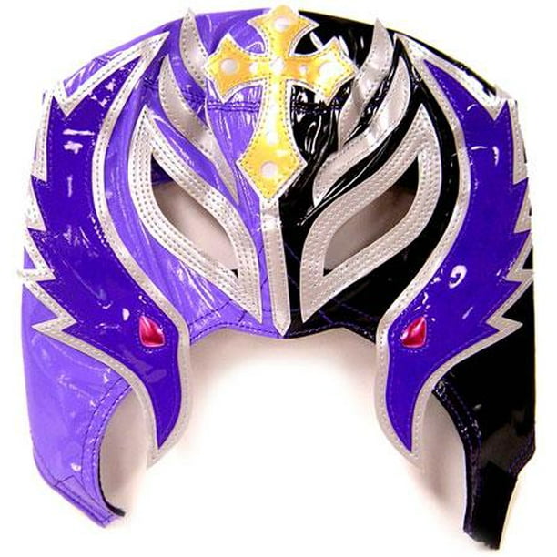 Wwe Wrestling Rey Mysterio Replica Mask Youth Purple Gray Walmart Com Walmart Com