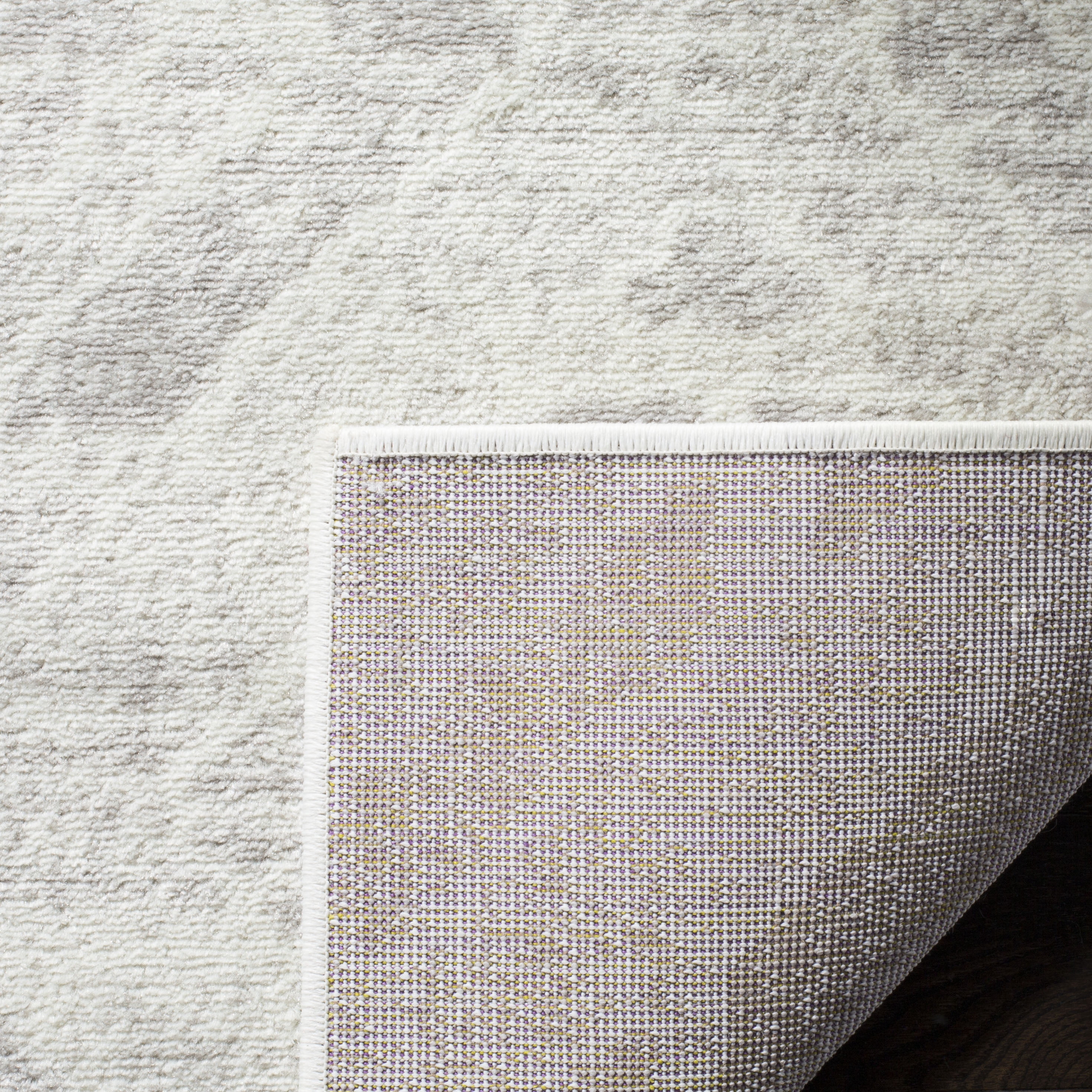 SAFAVIEH Skyler Salim Geometric Area Rug, Ivory/Grey, 6'7" x 6'7" Square