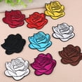 thumbnail image 2 of Clothes Patch Rose Iron On Cloth Flower Badge Patch Clothes Accessory for Clothing, 2 of 7