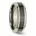 thumbnail image 4 of Titanium Base with Polished Black Ceramic Center Beveled 8mm Band Ring 9.5 Size, 4 of 6