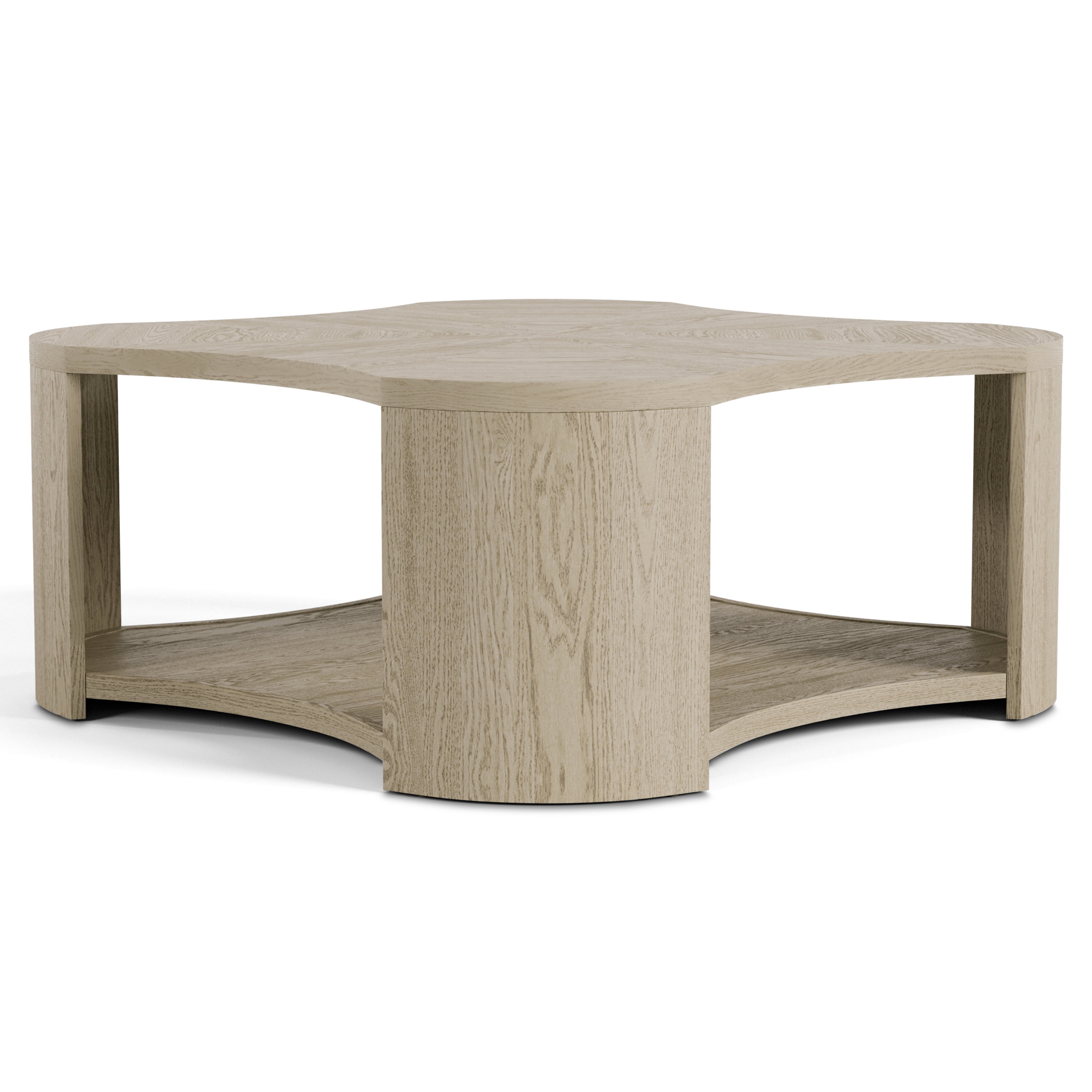Furniture of America Cheri Modern Solid Wood Coffee Table with 1-Shelf and Casters, Oak
