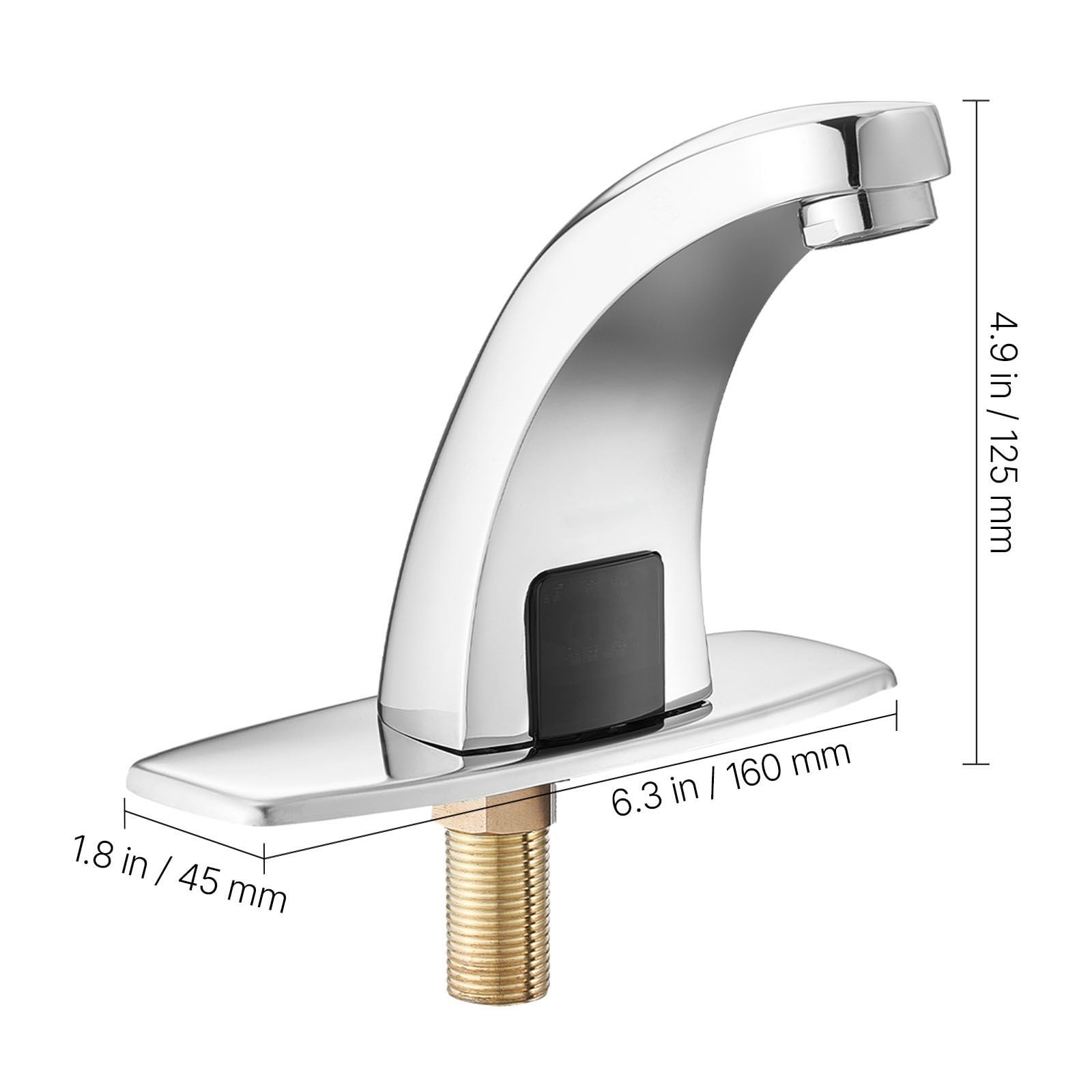 Touchless Bathroom Sink Faucet Infrared Sensor Automatic Hot/Cold Water Adjustable Chrome-Plated Zinc Alloy for Home Office Hotel