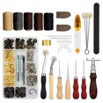 thumbnail image 2 of Leather Working Kit, 28 PCS Wooden Handles Steel Wood Leather Sewing Kit Convenient Practical  For Coats, 2 of 8
