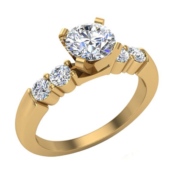 Diamond Engagement Ring for Women GIA certified Center Shoulder Accent 1.25 CT 14K Gold (G,VS1)