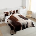 thumbnail image 3 of Homewish Animal Cow Print 3 Pieces Queen Comforter Set for Children Teens Adults,Rustic Farmhouse Ultra Soft Bedding Sets,Retro Vintage Bedding Comforter Set Breathable,Luxury Bedroom Decor, 3 of 8
