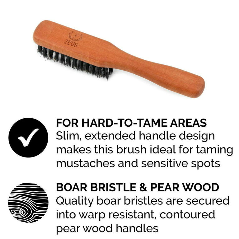 Zeus 100% Boar Bristle Pocket Beard Brush
