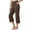 Coffee, variant on Mlqidk Womens Capri Pants Casual Loose Fit High Waisted Cropped Pants Trendy Wide Leg Beach Trousers with Pockets White S