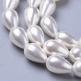thumbnail image 2 of Polished Shell Pearl Beads Strands Teardrop White 8~9x6~7mm Hole: 0.8mm 40pcs/strand 15.7 inch(40cm) diy, 2 of 3