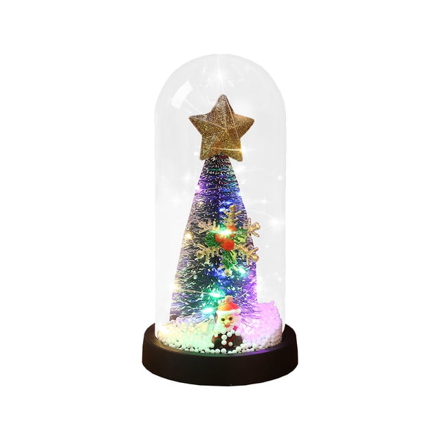 Decoraciones de Árbol de Navidad Mini Cubierta de Vidrio de Árbol de Navidad Decoración de Árbol de Navidad Decoración de Escritorio Decoración de Árbol de Navidad