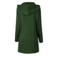 thumbnail image 4 of Made by Olivia Women's Casual Loose Fit Long Zip Up Pullover Hoodie Tunic Sweatshirt Jacket (S-3X) Army Green ML, 4 of 5