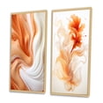 thumbnail image 3 of Designart "Orange White Waves Painted" Abstract Liquid Ink Framed Wall Art Set Of 2 - Modern White Framed Wall Art Set Of 2, 3 of 6