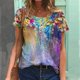 thumbnail image 1 of Camisetas con temática Floral para mujer, ropa básica de verano, Tops holgados con estampado 3D, 2022, 1 of 4