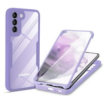 Allytech for Samsung Galaxy S22 5G 6.1" 2022 Case with Built-in Screen Protector, Dual Layer Full Body Hybrid Scratch Resistant Anti-Slip Hard Acrylic Back Case for Galaxy S22 2022, Purple