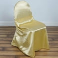 Efavormart 20 PCS Champagne Silky Satin Universal Chair Covers Fits All