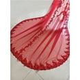 thumbnail image 3 of Red Cathedral Wedding Veil with Elegant Edge and Metal Comb for Brides, 3 of 6