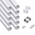 thumbnail image 1 of hunhun 10-Pack 3.3ft/1Meter Plus-Size U Shape LED Aluminum Channel System with Milky Cover, End Caps and Mounting Clips, Aluminum Profile for LED Strip Light, Special for Philips Hue Strip, 1 of 4