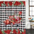 thumbnail image 2 of Roses Valentine's Day Bathroom Shower Curtains with 12 Hooks Polyester Waterproof Shower Curtain for Stalls and Bathtubs Farmhouse Floral Truck Plaid Decorative Bathroom Privacy Curtain 36x72 Inches, 2 of 9